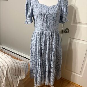 JessaKae Sky Blue Lace Midi Dress